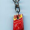 Fordite Keychain - Fire Truck - 31.21mm x 15.66mm x 5.37mm          (2812)