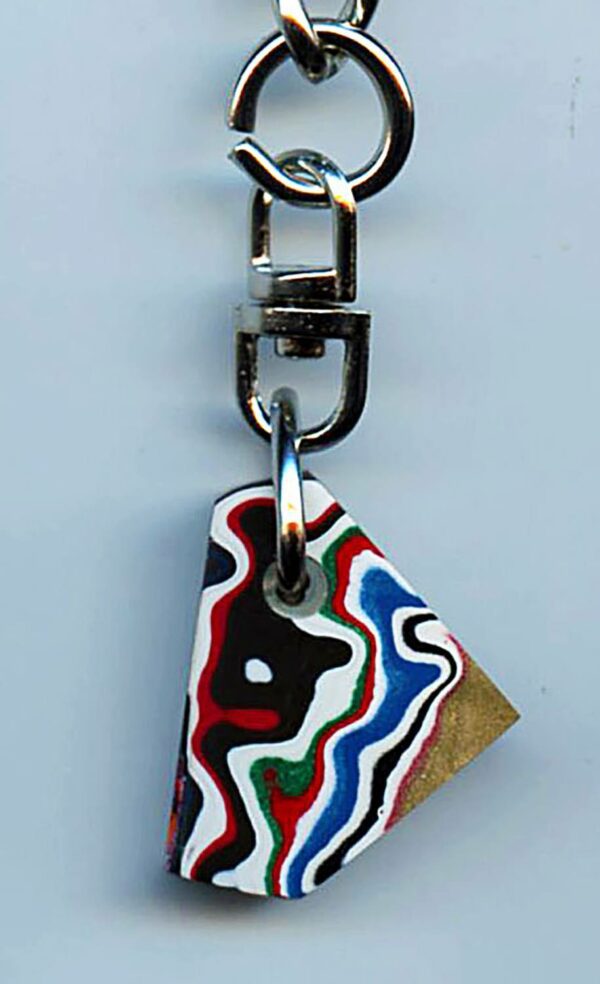 Fordite Keychain - 25.68mm x 20.52mm x 6.81mm          (2813)
