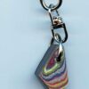 Fordite Keychain - Corvette Fordite - 17.19mm x 13.46mm x 8.72mm          (2817)