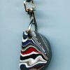 Fordite Keychain - 29.88mm x 19.78mm x 6.76mm          (2823) - Image 2