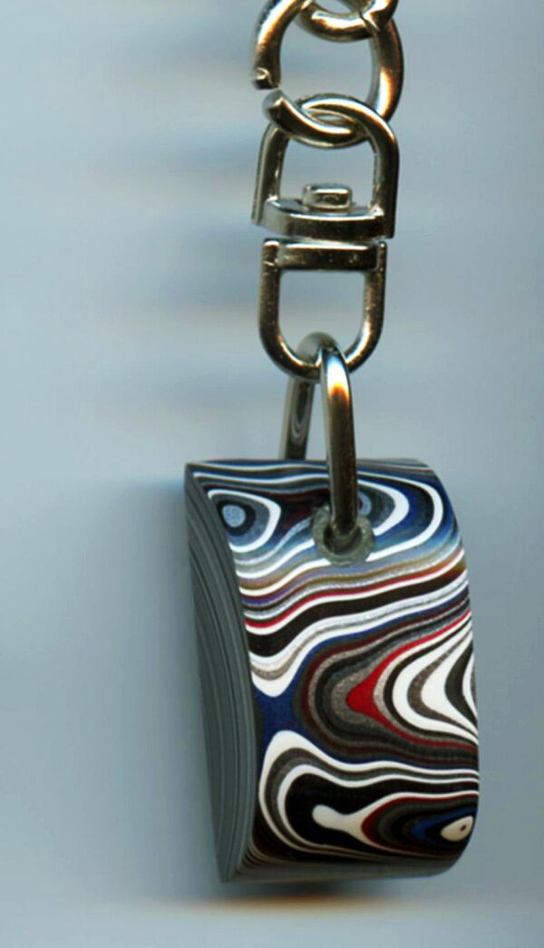 Fordite Keychain - 27.82mm x 16.12mm x 8.5mm          (2854) - Image 2