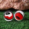 Fordite Cufflinks - 15 Round x 3mm Thick - Silver Colored Titainum          (286) - Image 2