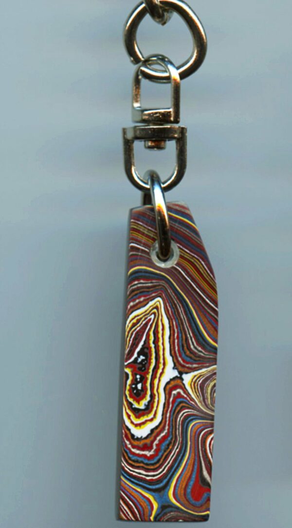 Fordite Keychain - Corvette Fordite - 44.01mm x 12.79mm x 4.71mm          (2881) - Image 4