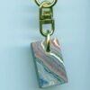 Fordite Keychain - Corvette Fordite - 25.28mm x 15.25mm x 4.24mm          (2888)