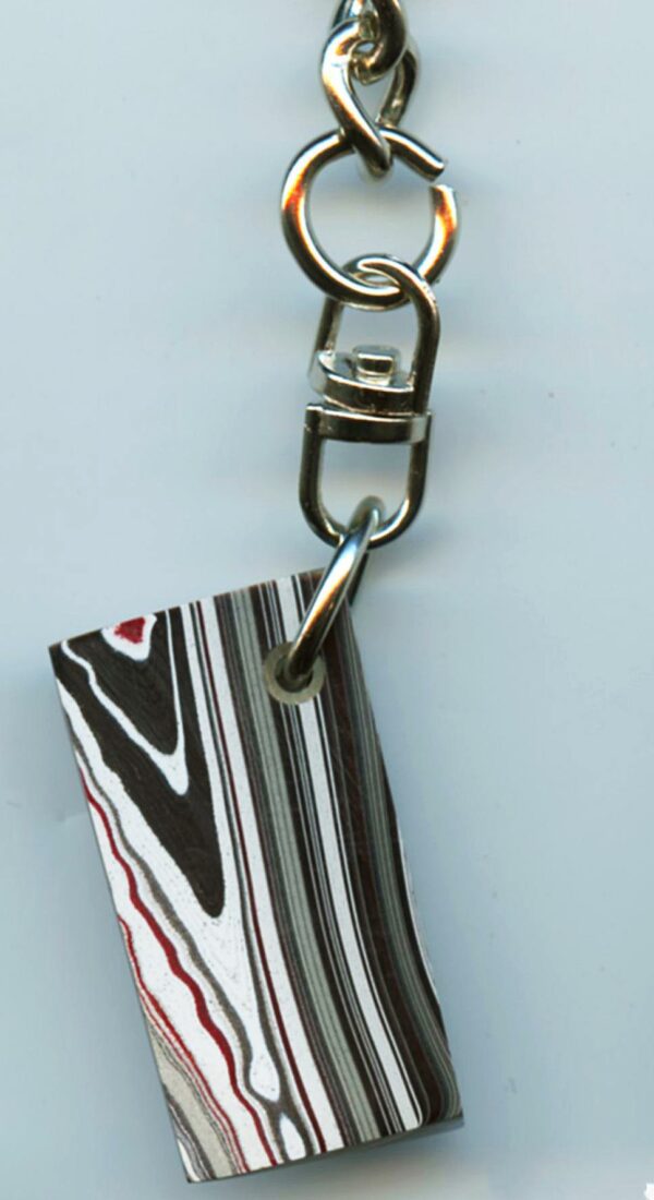 Fordite Keychain - 35.82mm x 18.57mm x 3.96mm          (2900) - Image 4