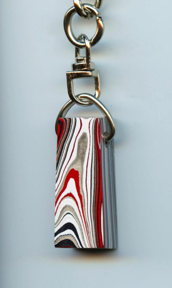 Fordite Keychain - 34.58mm x 13.07mm x 10.36mm          (2904)