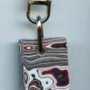 Fordite Keychain - 33.5mm x 17.51mm x 4.1mm          (2906)