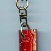 Fordite Keychain - Fire Truck - 20.14mm x 19.82mm x 9.23mm          (2909)