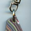 Fordite Keychain - Corvette Fordite - 21.84mm x 18.18mm x 5.92mm          (2913)