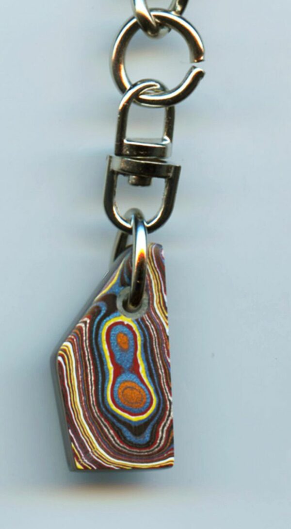 Fordite Keychain - Corvette Fordite - 27.54mm x 14.13mm x 5.22mm          (2916) - Image 2
