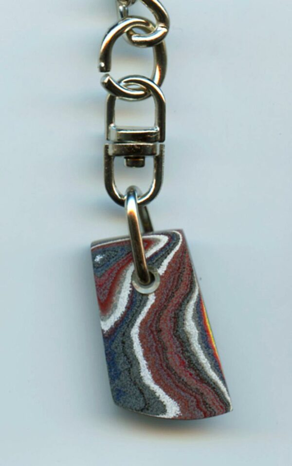 Fordite Keychain - Corvette Fordite - 27.24mm x 16.06mm x 4.25mm          (2936) - Image 2
