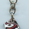 Fordite Keychain - Harley Davidson - 18.71mm x 18.5mm x 4.2mm          (2953)