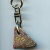 Fordite Keychain - Corvette Fordite - 24.12mm x 15.9mm x 6.47mm          (2961)