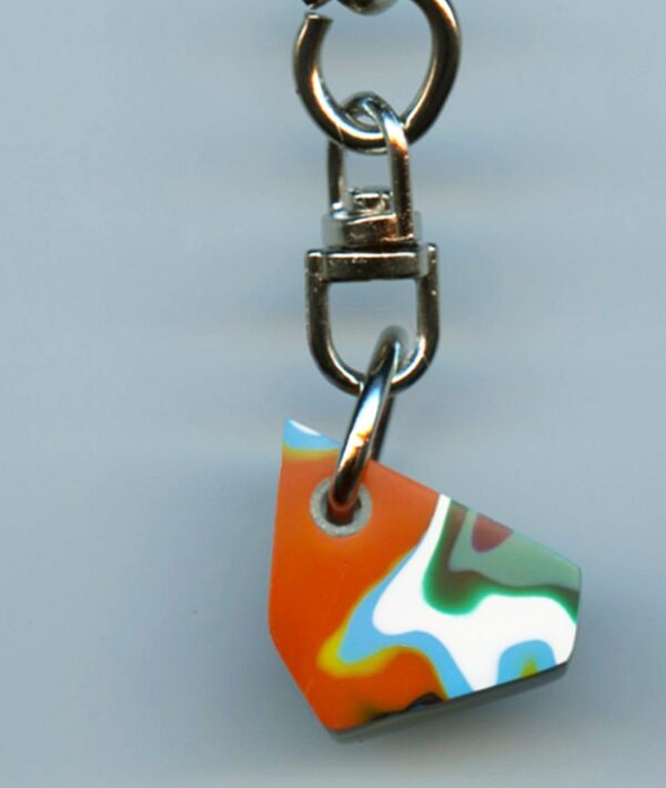 Fordite Keychain - Premium Fordite - 19.05mm x 16.29mm x 7.37mm          (2962)