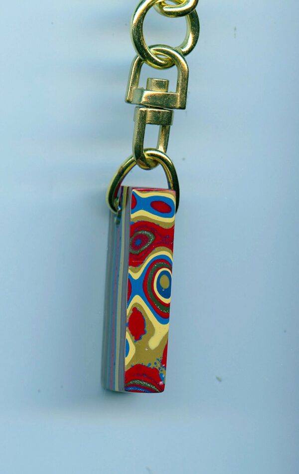 Fordite Keychain - Premium Fordite - 32.15mm x 16.96mm x 6.7mm          (2966) - Image 4