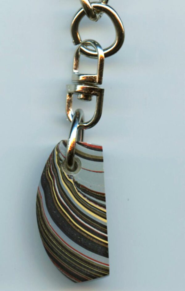 Fordite Keychain - Military Fordite - 31.16mm x 14.8mm x 7.18mm          (2969) - Image 5