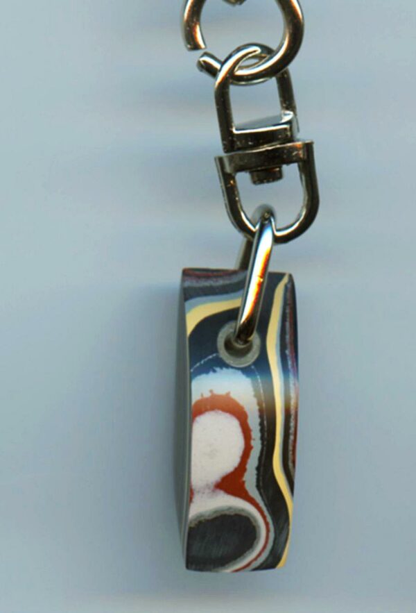 Fordite Keychain - Military Fordite - 28.78mm x 10.97mm x 10.69mm          (2970)
