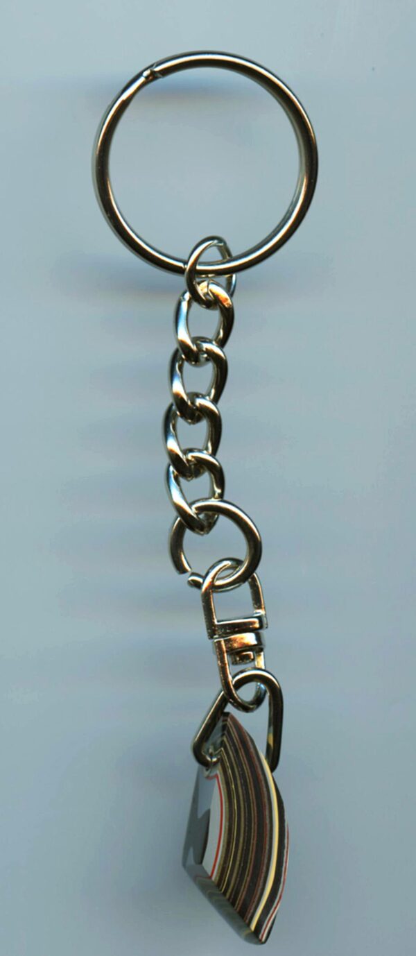 Fordite Keychain - Military Fordite - 28.78mm x 10.97mm x 10.69mm          (2970) - Image 5
