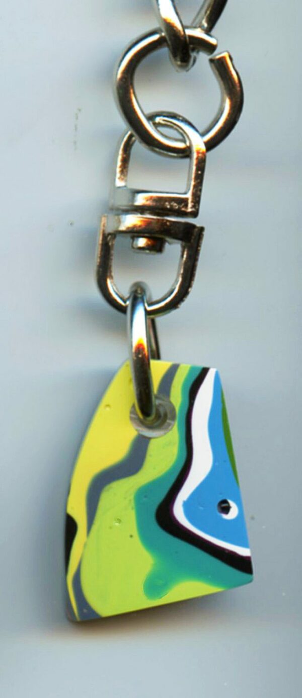 Fordite Keychain - Premium Fordite - 22.73mm x 16.23mm x 6.14mm          (2978) - Image 2