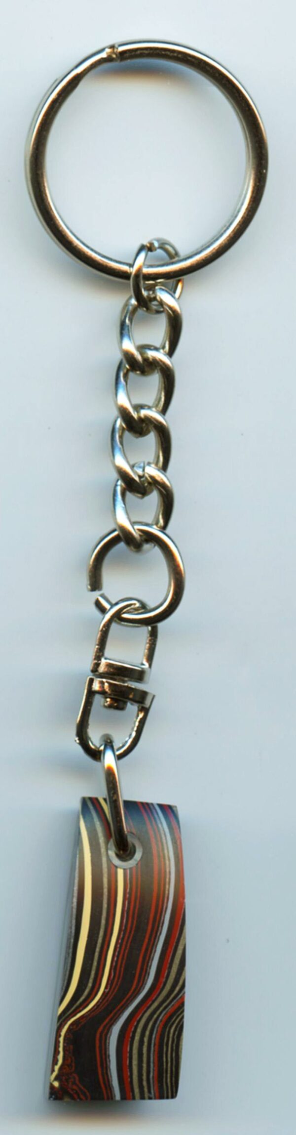Fordite Keychain - Military Fordite - 32.66mm x 13.29mm x 9.33mm          (2984) - Image 3