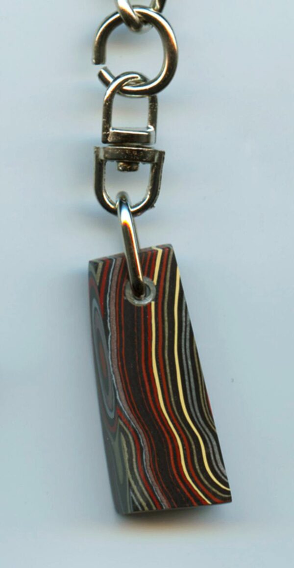 Fordite Keychain - Military Fordite - 32.66mm x 13.29mm x 9.33mm          (2984) - Image 2