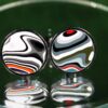 Fordite Cufflinks - Harley Davidson Fordite - 18 Round x 2mm Thick - Silver Colored Titainum          (298) - Image 2