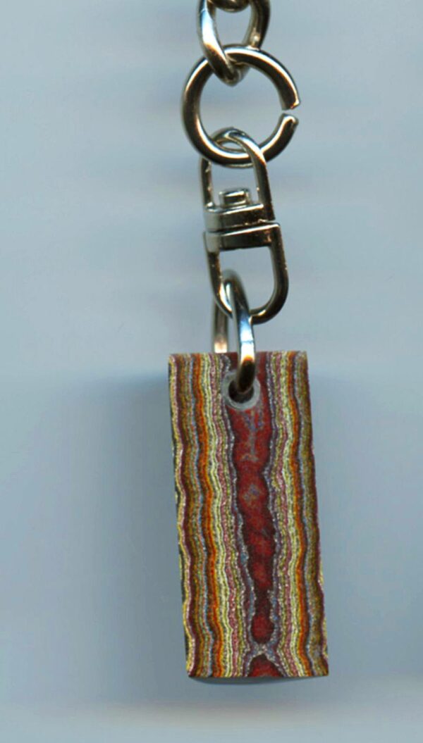Fordite Keychain - Corvette Fordite - 30.22mm x 13.66mm x 7.28mm          (2992)