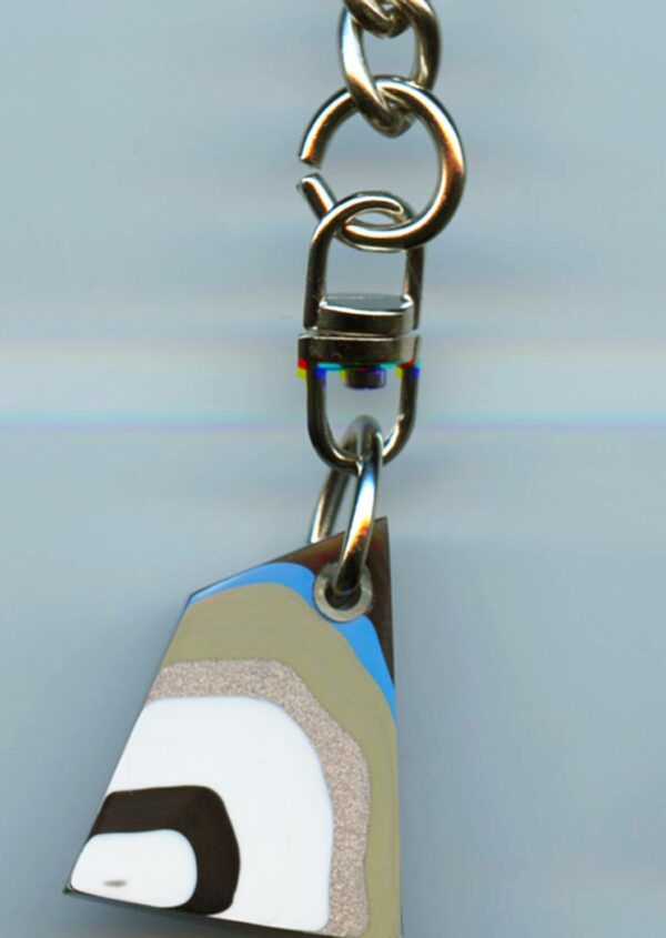 Fordite Keychain - 28.58mm x 22.18mm x 9.34mm          (2996) - Image 2