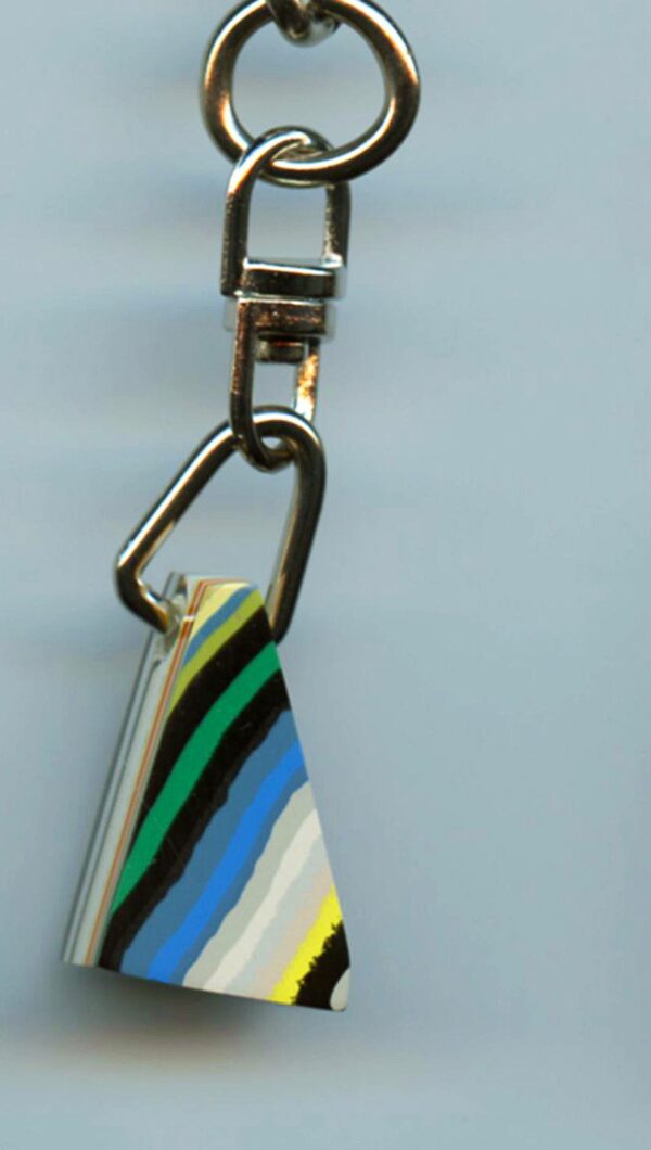 Fordite Keychain - Premium Fordite - 21.65mm x 13.01mm x 10.97mm          (3002)