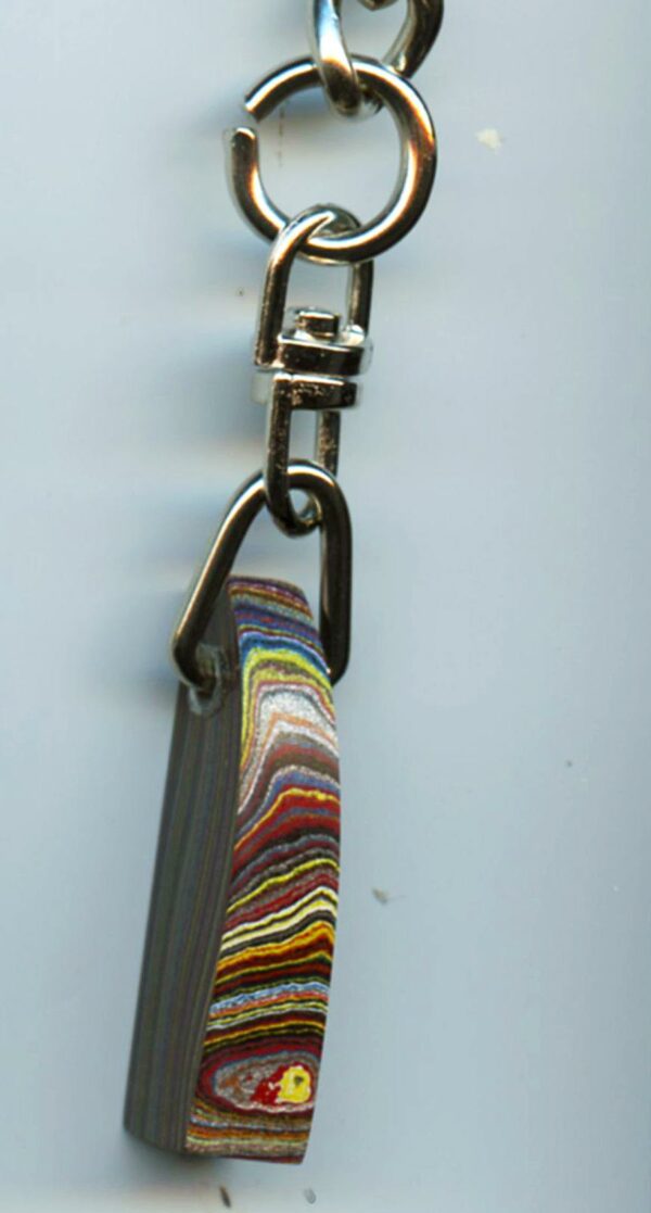 Fordite Keychain - Corvette Fordite - 31.88mm x 10.34mm x 7.07mm          (3006) - Image 2