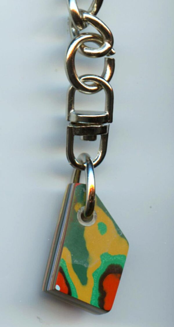 Fordite Keychain - Premium Fordite - 21.5mm x 13.18mm x 6.79mm          (3020)