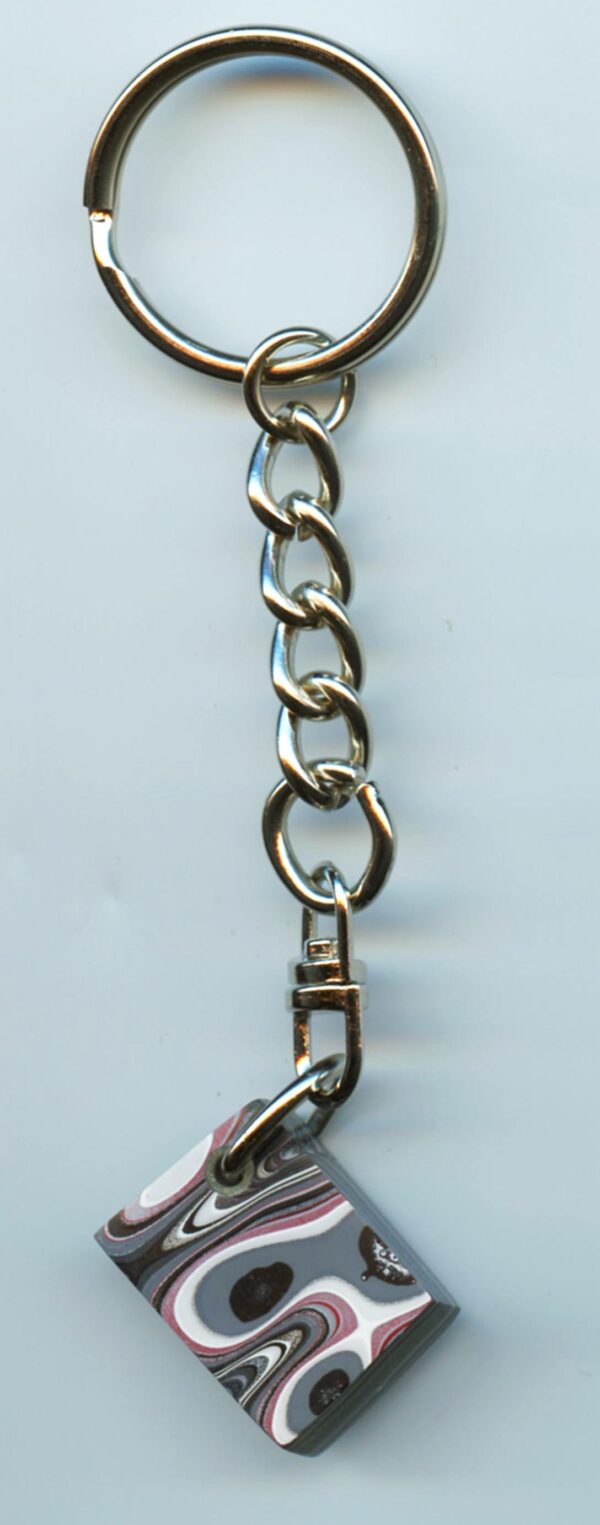 Fordite Keychain - Harley Davidson - 22.11mm x 16.7mm x 7.72mm          (3023) - Image 3