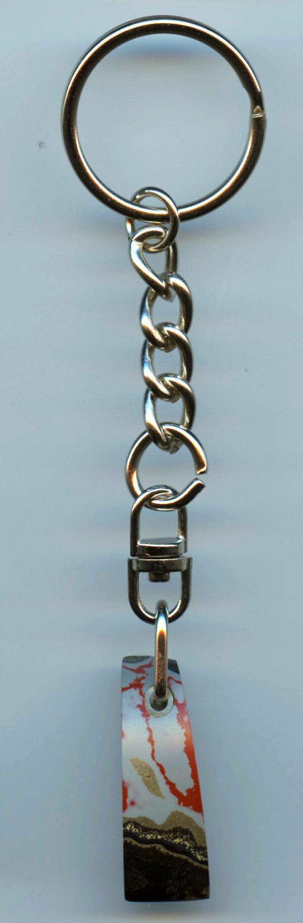 Fordite Keychain - Military Fordite - 31.53mm x 12.3mm x 11.12mm          (3026) - Image 4