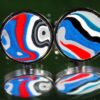 Fordite Cufflinks - 18 Round x 2mm Thick - Silver Colored Titainum          (302) - Image 2