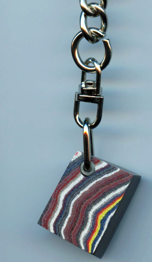 Fordite Keychain - Corvette Fordite - 23.16mm x 17.49mm x 8.88mm          (3035) - Image 2