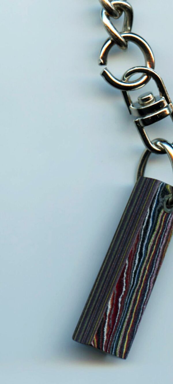 Fordite Keychain - Corvette Fordite - 35.01mm x 11.23mm x 5.52mm          (3038) - Image 2