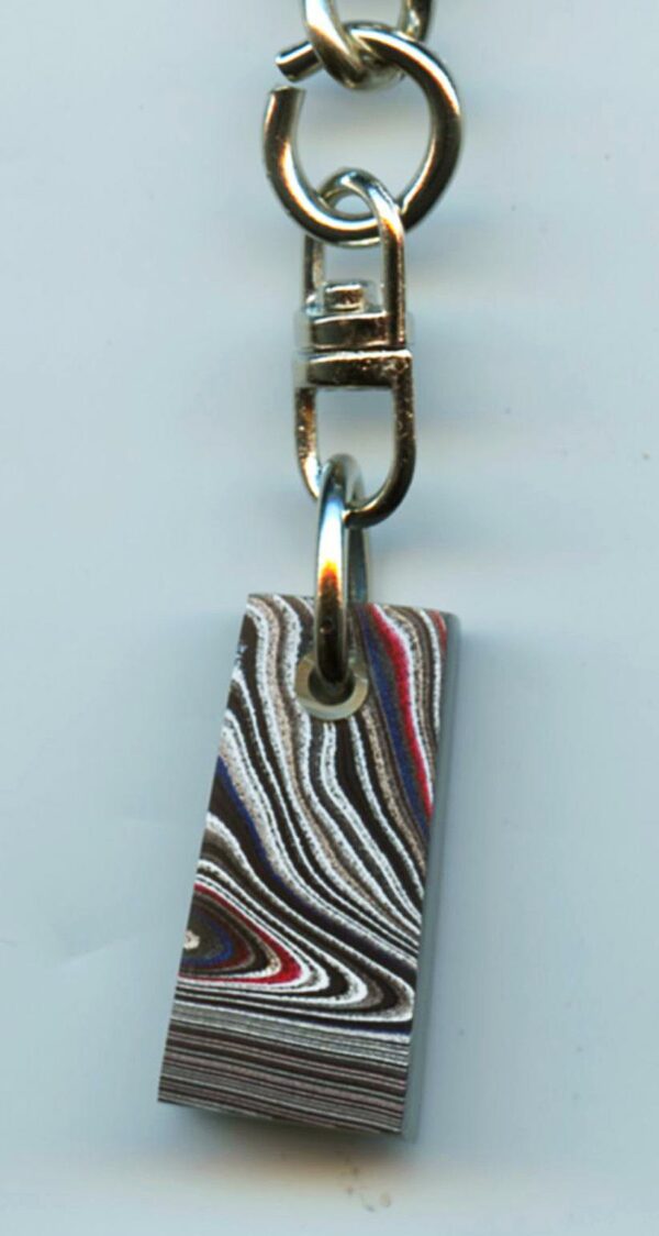 Fordite Keychain - 27.52mm x 13.04mm x 8.76mm          (3049) - Image 2