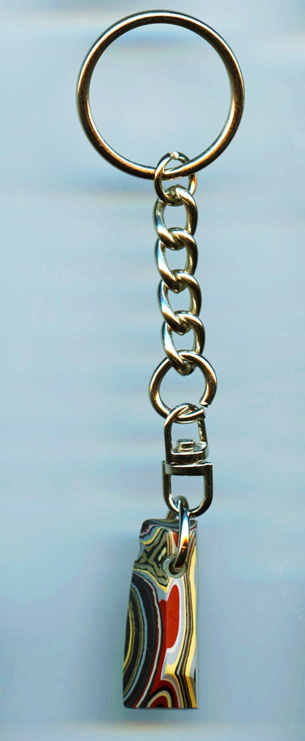 Fordite Keychain - Military Fordite - 30.11mm x 11.94mm x 10.1mm          (3062) - Image 4