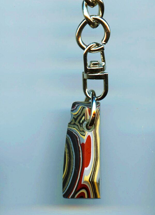 Fordite Keychain - Military Fordite - 30.11mm x 11.94mm x 10.1mm          (3062) - Image 2