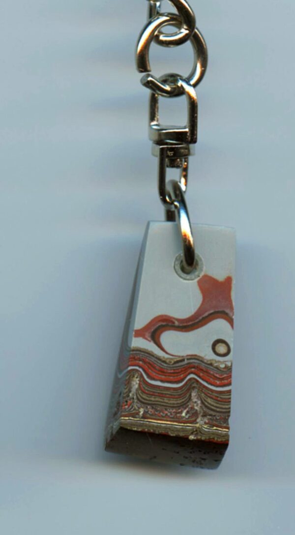 Fordite Keychain - Military Fordite - 31mm x 16.21mm x 6.25mm          (3064) - Image 2