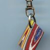 Fordite Keychain - Corvette Fordite - 24.68mm x 18.14mm x 2.33mm          (3070)