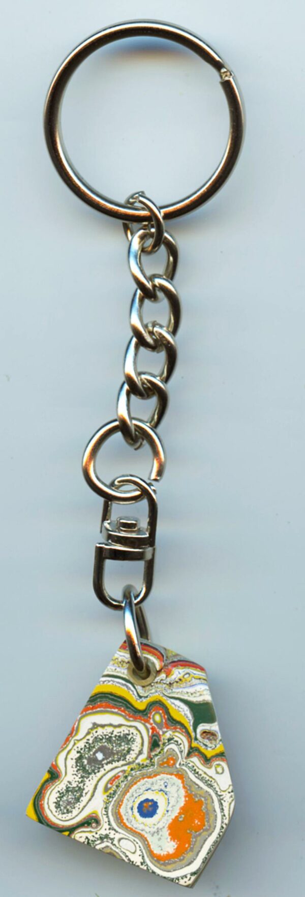 Fordite Keychain - From Late 70's to Mid 80's - 28.47mm x 24.38mm x 9.17mm          (3073) - Image 3