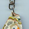 Fordite Keychain - From Late 70's to Mid 80's - 28.47mm x 24.38mm x 9.17mm          (3073)