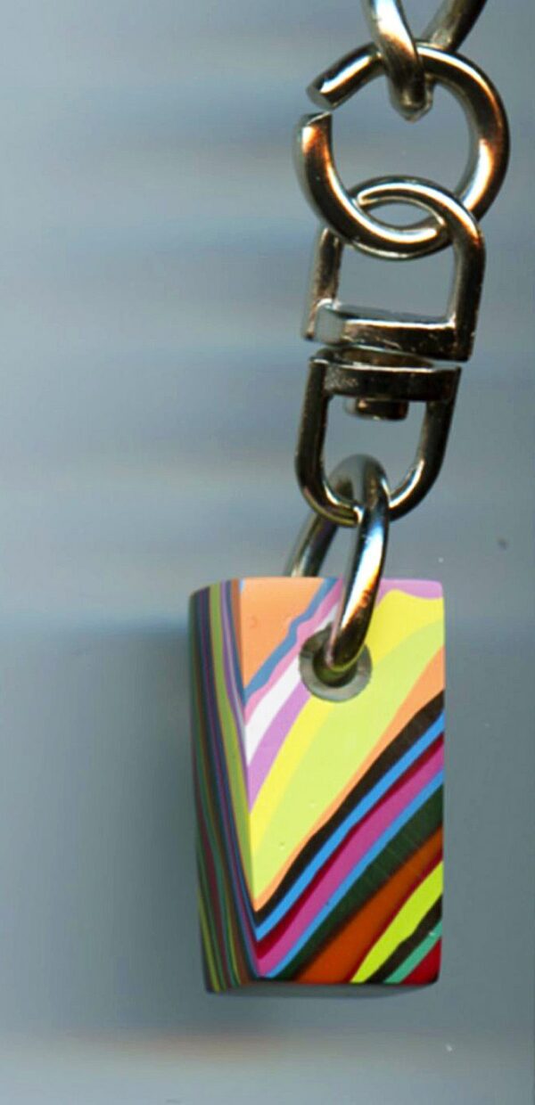 Fordite Keychain - Premium Fordite - 20.91mm x 11.2mm x 7.91mm          (3091) - Image 2