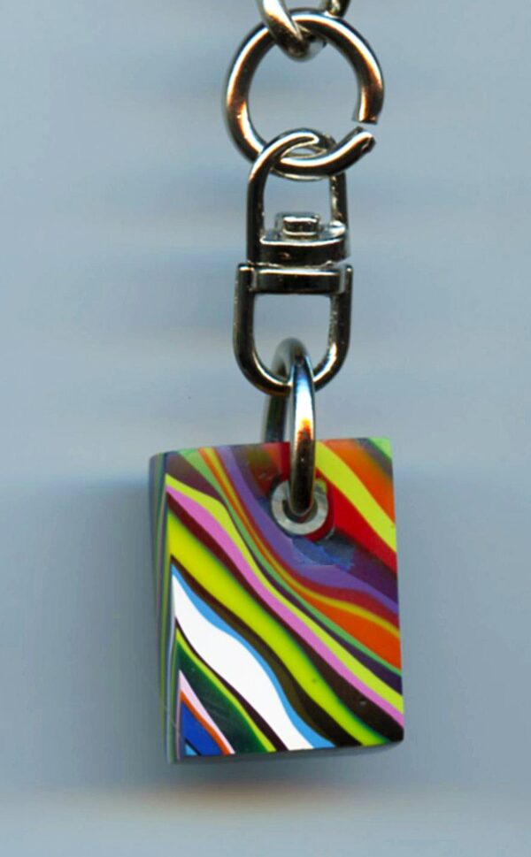 Fordite Keychain - Premium Fordite - 20.91mm x 16.75mm x 7.29mm          (3092)