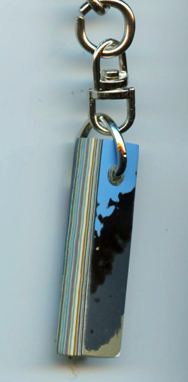 Fordite Keychain - Premium Fordite - 41.16mm x 9.68mm x 8.29mm          (3102) - Image 2