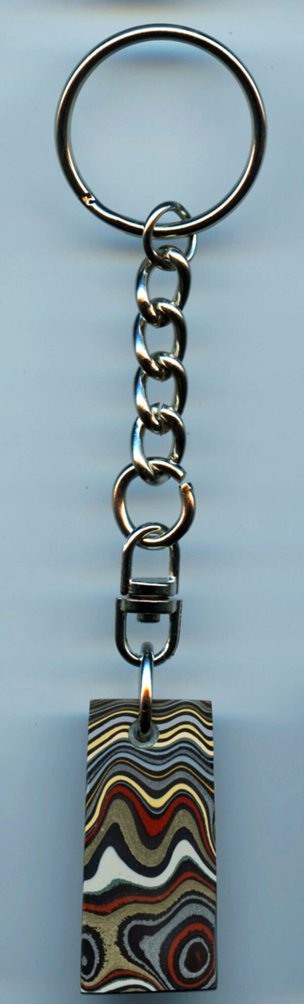 Fordite Keychain - Military Fordite - 37.12mm x 17.62mm x 6.67mm          (3103) - Image 3
