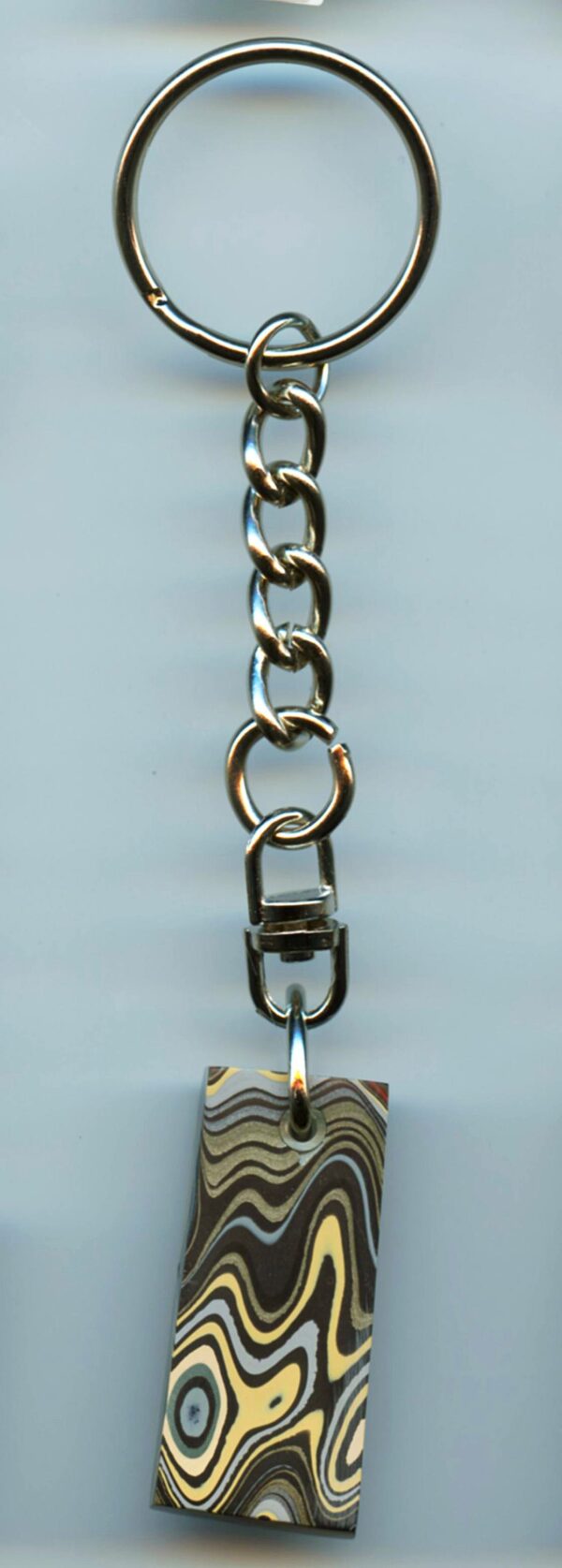Fordite Keychain - Military Fordite - 37.12mm x 17.62mm x 6.67mm          (3103) - Image 4
