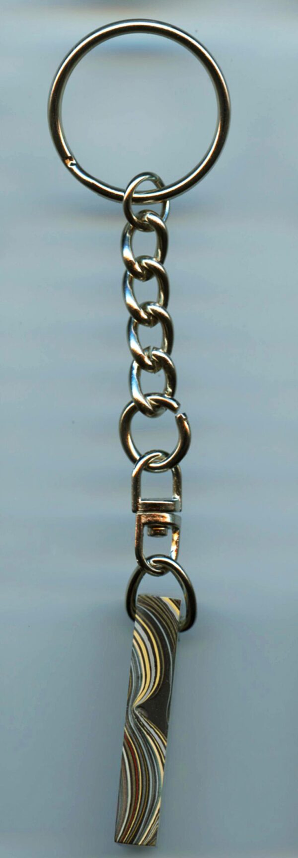 Fordite Keychain - Military Fordite - 37.12mm x 17.62mm x 6.67mm          (3103) - Image 5
