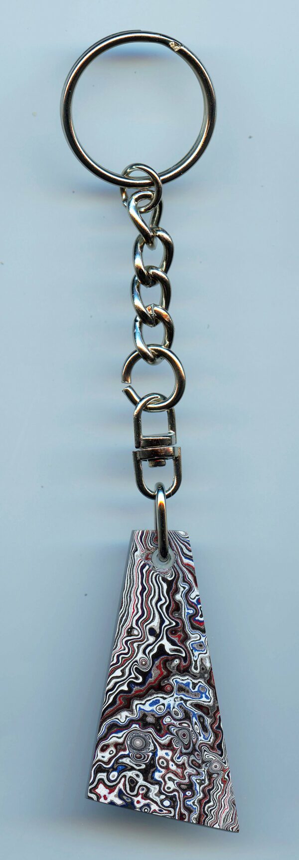 Fordite Keychain - Military Fordite - 27.98mm x 16.56mm x 7.59mm          (3104) - Image 4